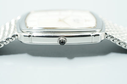 *N MINT* Vintage 1997 SEIKO CREDOR 5A74-3D20 Qz White Rectangle 27mm Women Watch