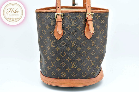 Louis Vuitton Bucket PM Monogram Brown Tote Shoulder Bag M42238 Auth *RANK AB*