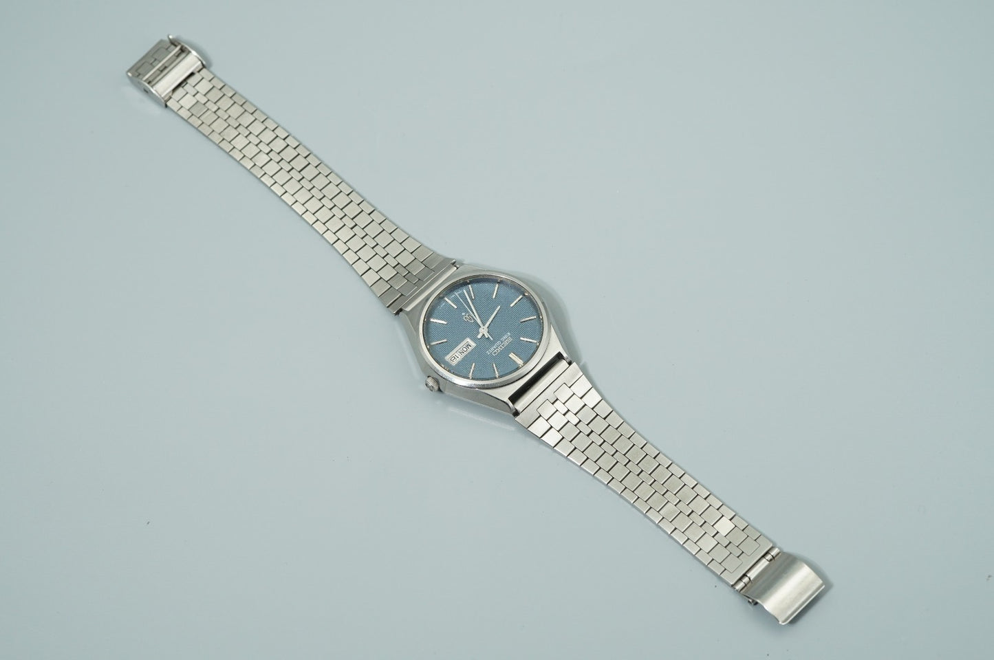 *Working for Parts* Vintage 1970s SEIKO KING 4823-8050 Qz Blue 36mm Mens Watch