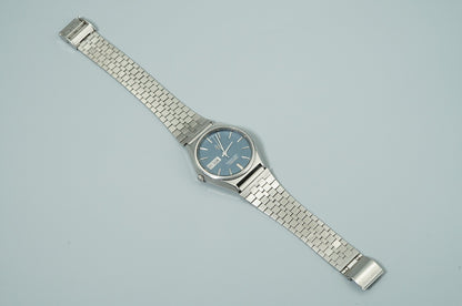 *Working for Parts* Vintage 1970s SEIKO KING 4823-8050 Qz Blue 36mm Mens Watch