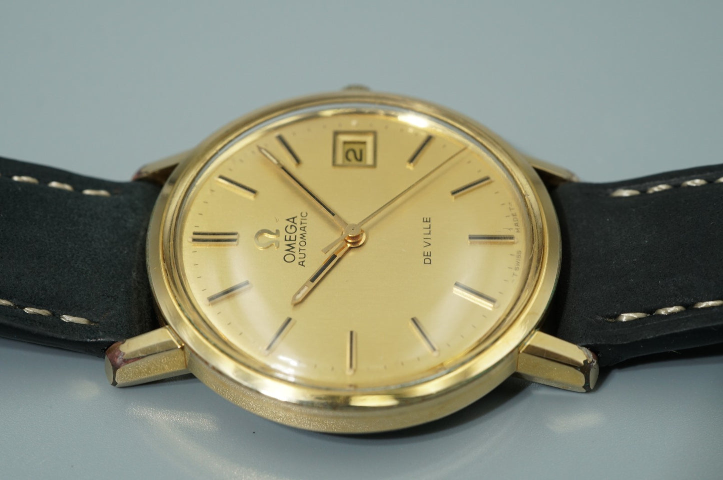 *N MINT* Vintage 1974 OMEGA De Ville Cal.1012 Automatic Gold 35mm Mens Watch