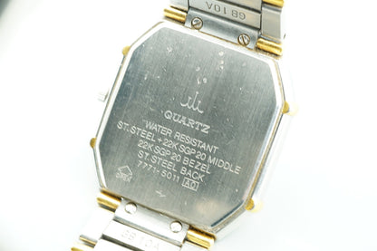 Exc+5 Vintage 1994 SEIKO CREDOR  7771-5011 Quartz Gold  Hexagon 30mm Mens Watch