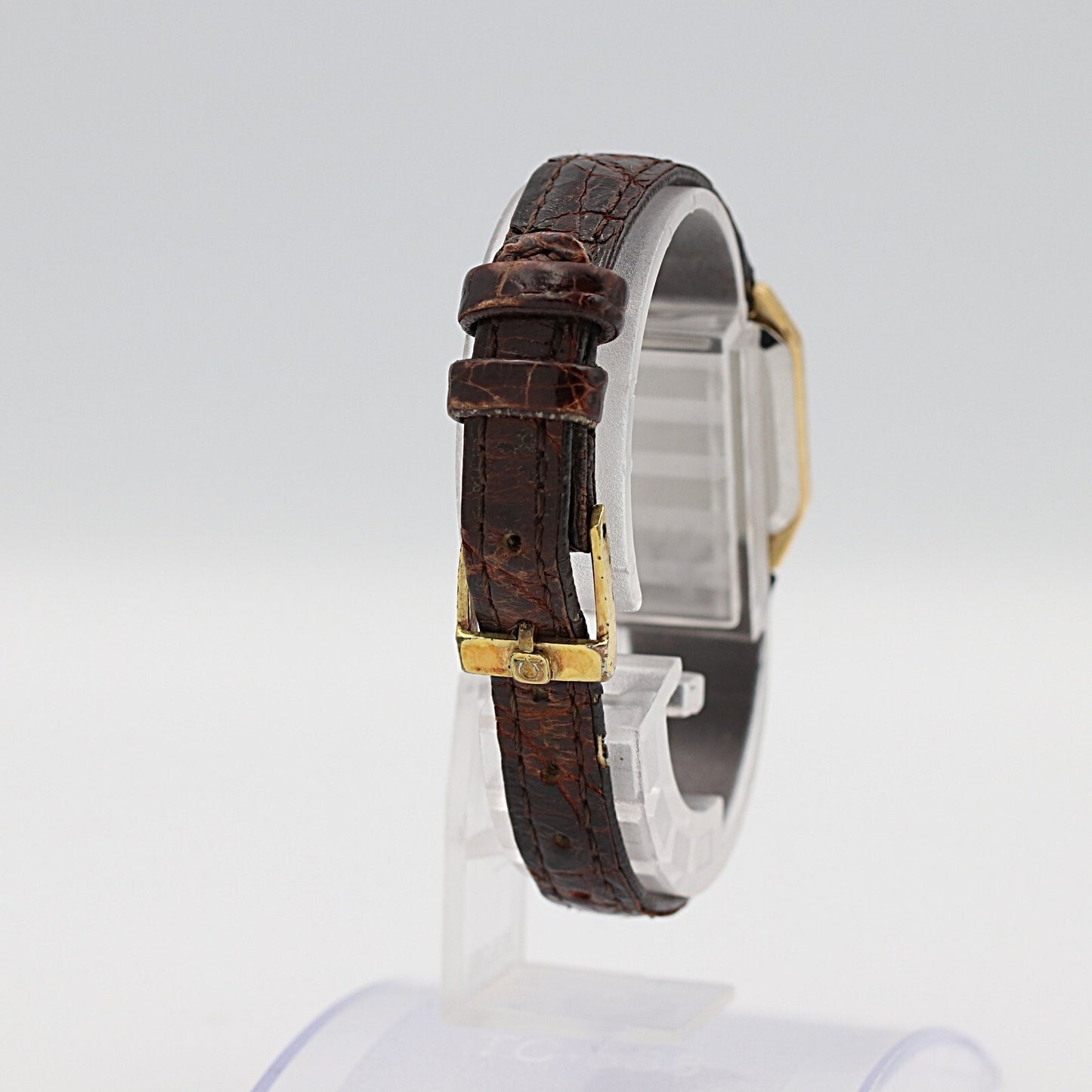 *NEAR MINT* Vintage 1986 OMEGA De Ville Cal.1387 Qz Gold Square 20mm Women Watch