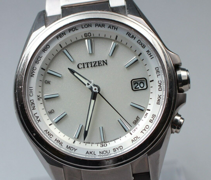 N MINT CITIZEN CB1070-56A H149-S096073 Automatic White dial Wristwatch JAPAN