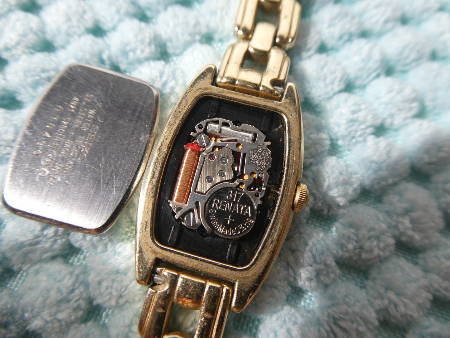 *Exc+5* Vintage 1990 SEIKO LUCENT 4N21-5280 Qz White Rectangle 18mm Women Watch