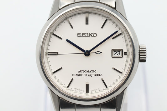 *NEAR MINT* SEIKO Diashock 6R15-00B0 Automatic White Dial Day Mens Watch JAPAN
