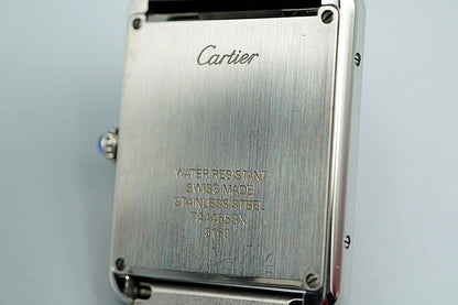*Exc+5* Cartier Tank Solo W5200014 3169 Quartz Silver 27mm Mens Watch