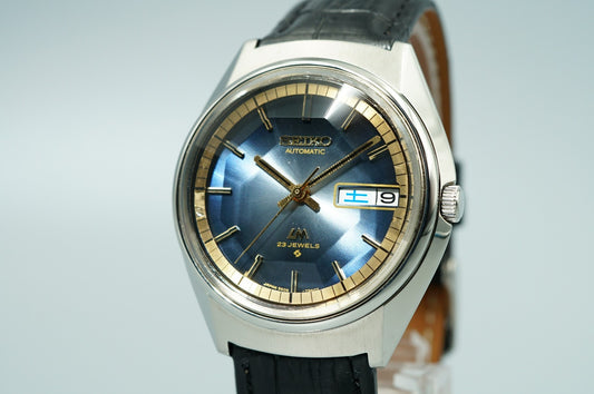 Serviced Vintage 1972 SEIKO Lord Matic 5606-7270 Automatic Blue 35mm Mens Watch