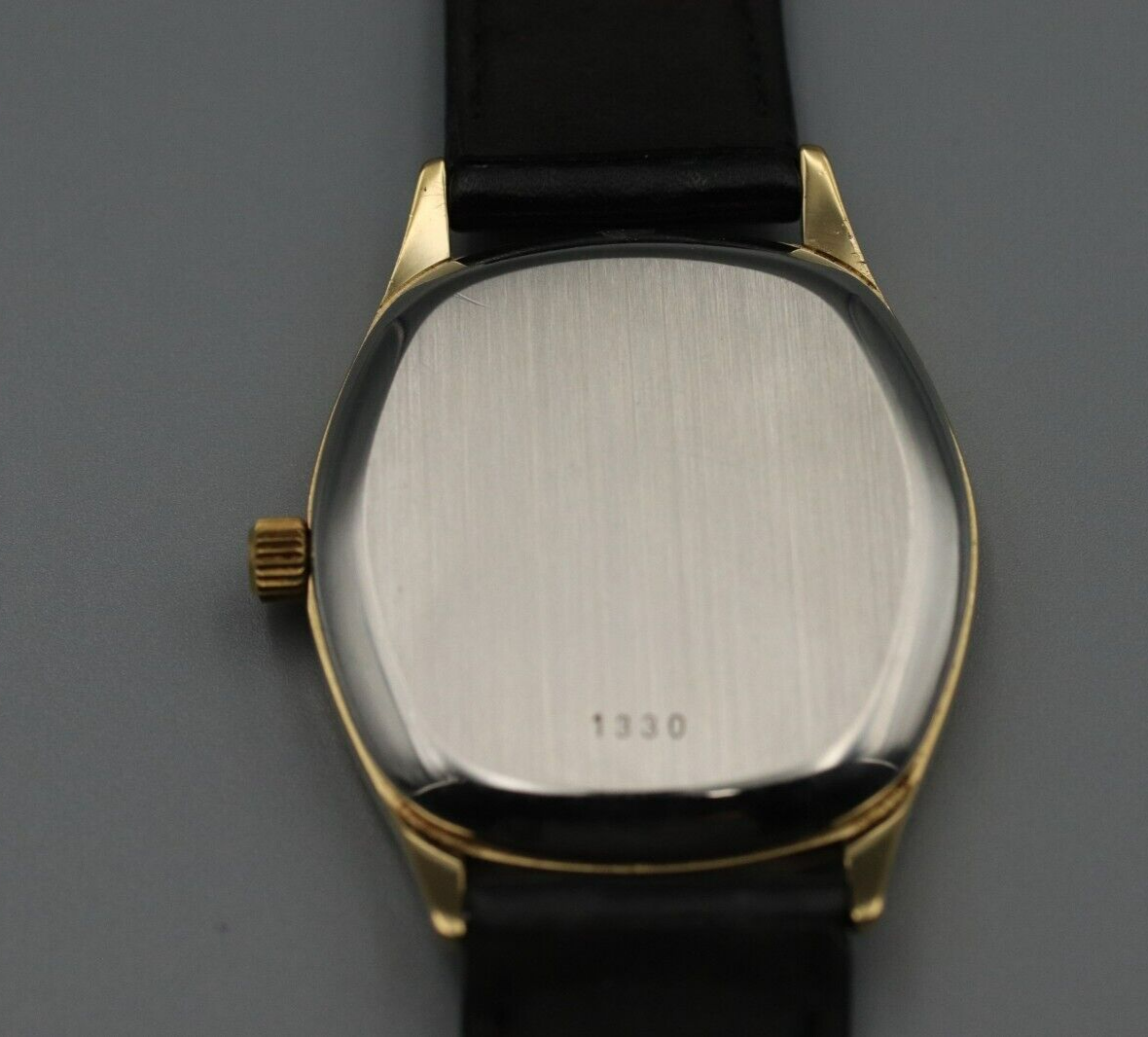 *Exc+5* Vintage OMEGA De Ville Cal.1330 Quartz Gold Dial Hexagon Mens Watch