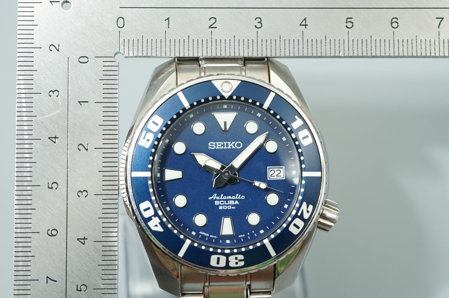 *NEAR MINT*  SEIKO  SCUBA 6R15-00G0 Automatic Blue Dial Round 45mm Mens Watch