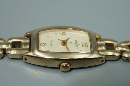 *Exc+5* Vintage 1990 SEIKO LUCENT 4N21-5280 Qz White Rectangle 18mm Women Watch