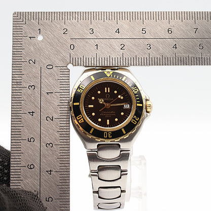N MINT Vintage 1988 OMEGA Seamaster 200m Cal.1429 Qz Black Dial 28mm Mens Watch