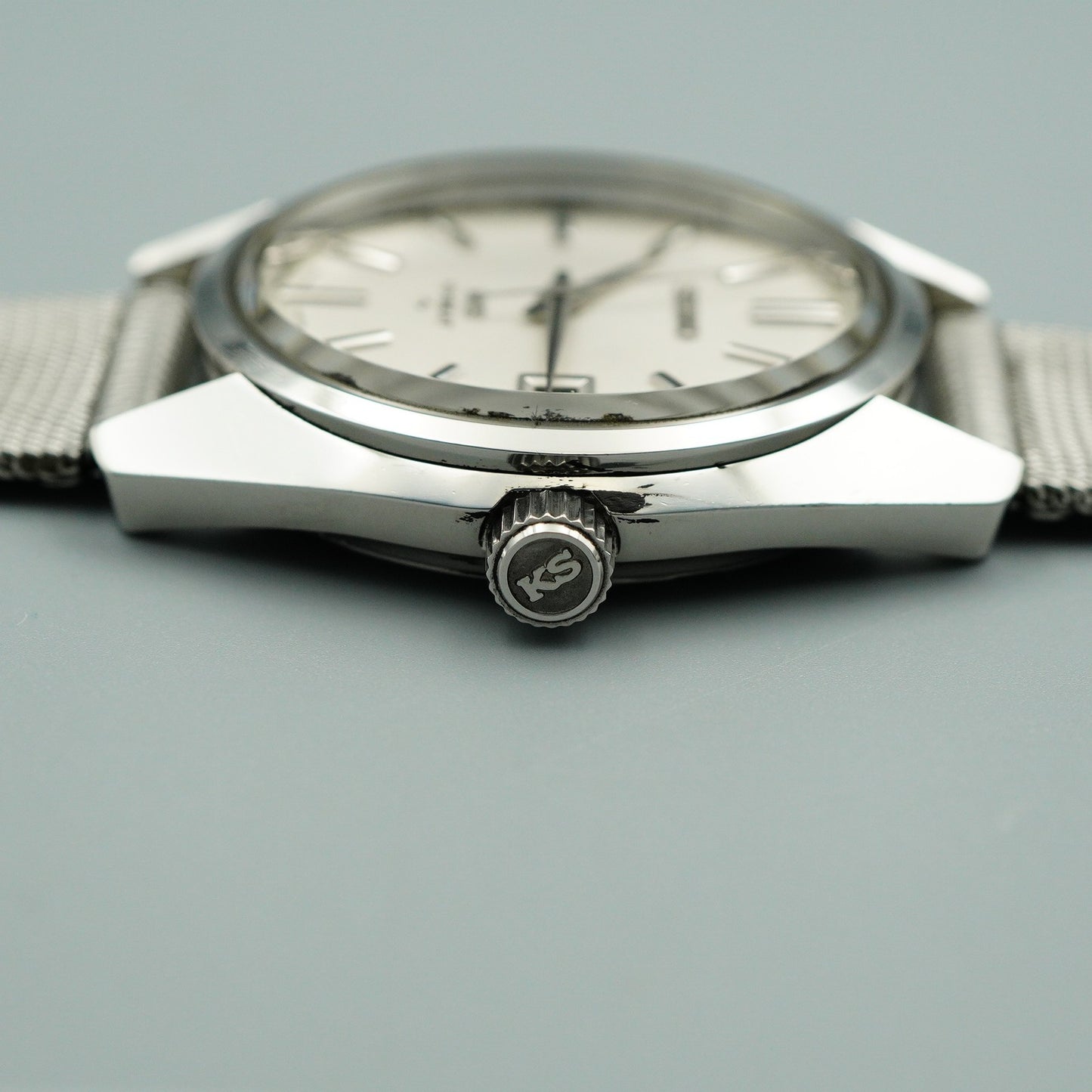 *N MINT* Serviced Vintage SEIKO KS HI-BEAT 4502-7000 AT Silver 36mm Mens Watch