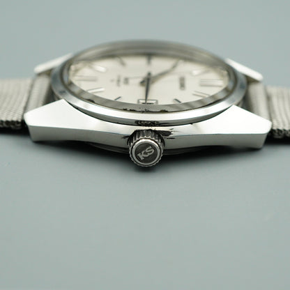 *N MINT* Serviced Vintage SEIKO KS HI-BEAT 4502-7000 AT Silver 36mm Mens Watch