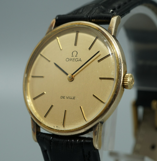 *Exc+5* Vintage 1970 OMEGA De Ville Cal.625 Hand Wind Gold Round 32mm Mens Watch