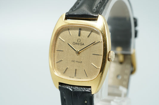 N MINT Vintage 1971 OMEGA De Ville Cal.625 Hand Wind Gold 25mm Women Watch
