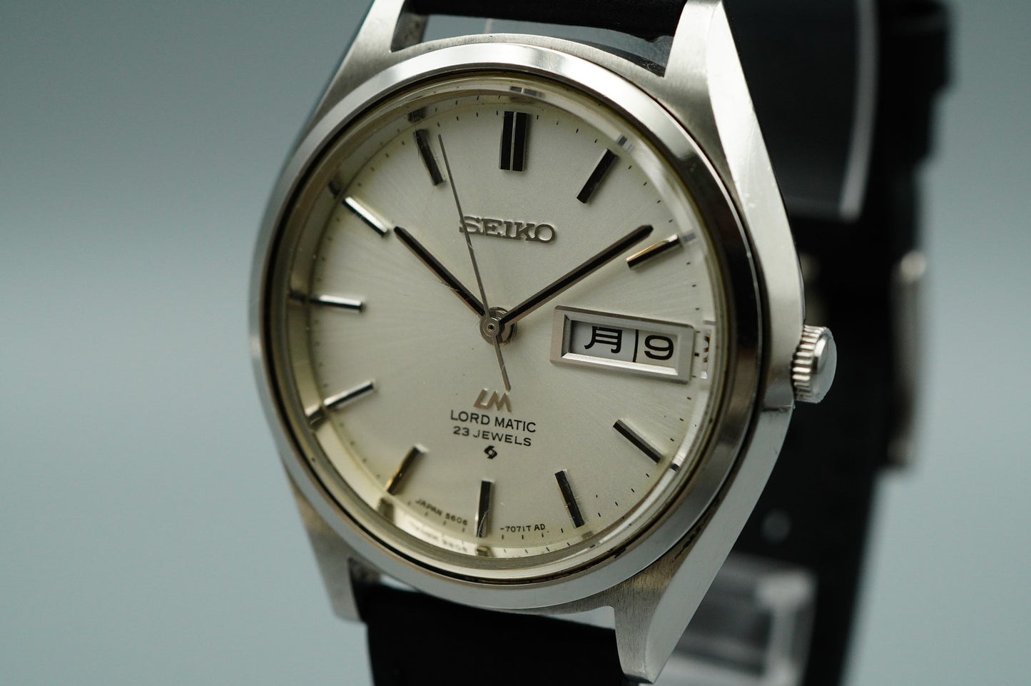 Exc+5 1970s SEIKO Lord Matic 5606-7070 Automatic Silver Round 37mm Mens Watch