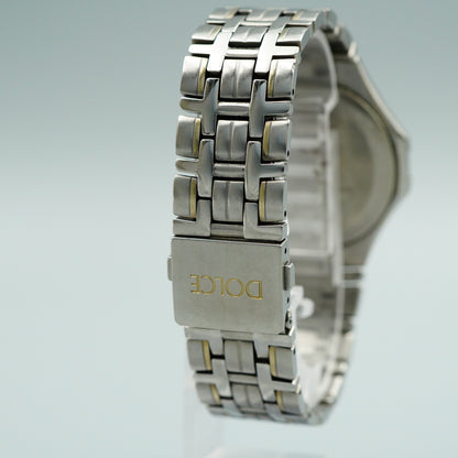 *N MINT* SEIKO DOLCE 4N21-0010 Titanium Quartz Gold Dial Round 35mm Mens Watch