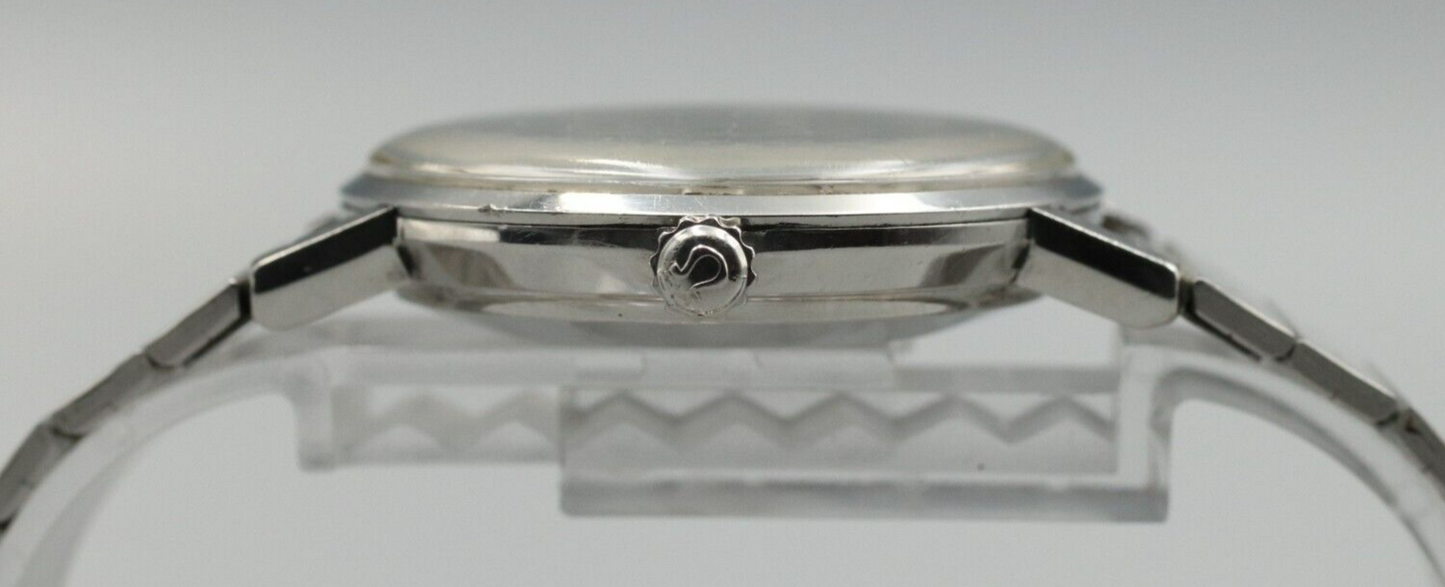 *N MINT++* Vintage OMEGA Seamaster Hand Winding Silver Dial CrossLine Mens Watch