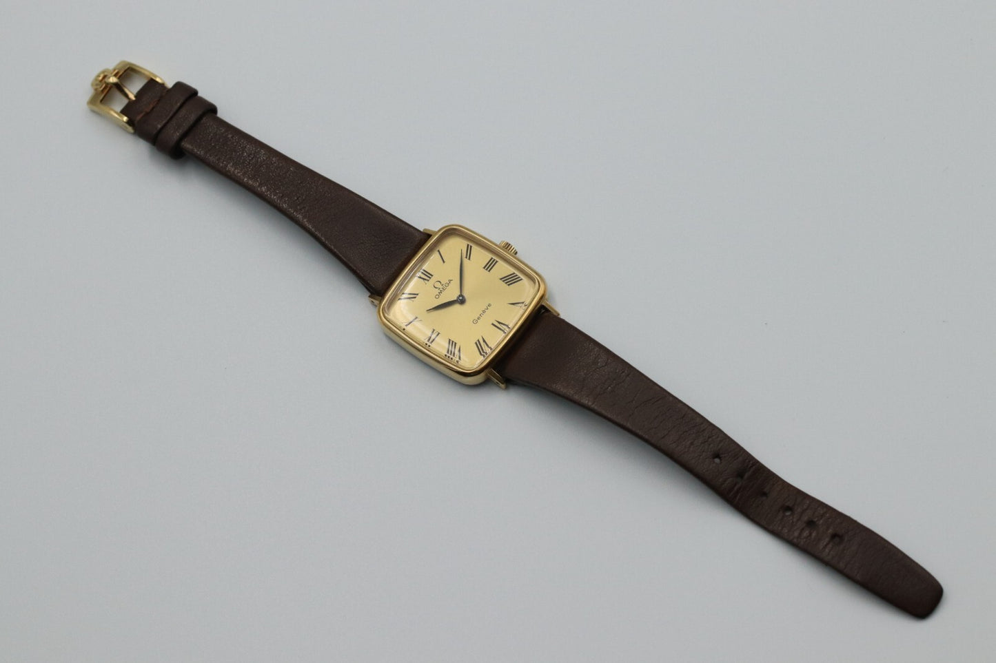 N MINT* Vintage OMEGA De Ville Cal.625 Hand Winding Gold Square Dial Women Watch