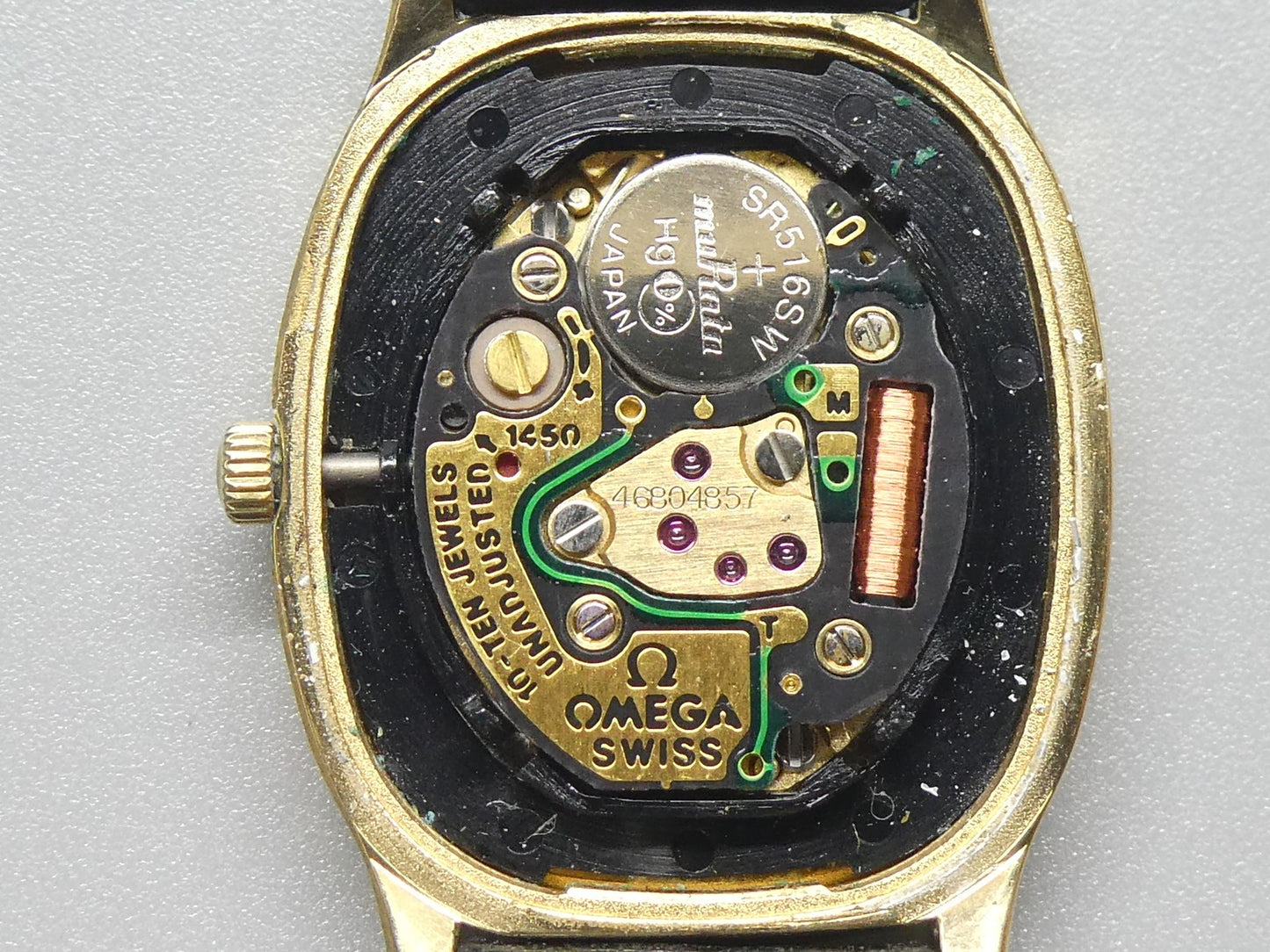 Exc+5 Vintage 1986 OMEGA De Ville Cal.1450 Ref.591.0281 Qz Gold 20mm Women Watch
