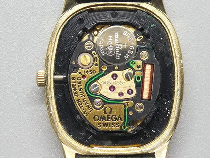 Exc+5 Vintage 1986 OMEGA De Ville Cal.1450 Ref.591.0281 Qz Gold 20mm Women Watch