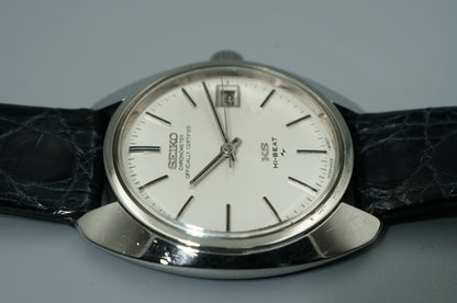 Serviced Vintage 1970 SEIKO KS HI-BEAT 4502-8010 Automatic White 37mm Mens Watch