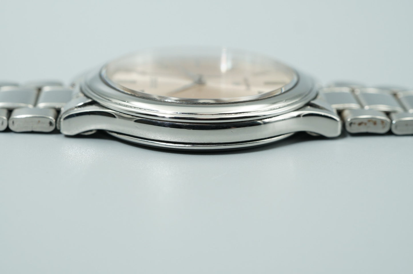 *NEAR MINT* Vintage 1992 SEIKO Grand 9581-7000 Qz Silver Round 33mm Mens Watch