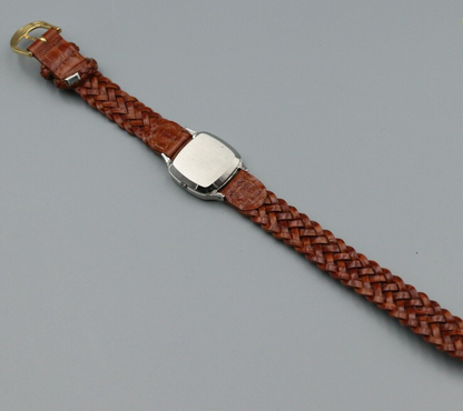 *NEAR MINT* Vintage OMEGA De Ville Quartz Silver Dial Square Women Watch