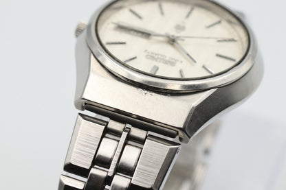 *Exc+5* Vintage SEIKO King Quartz 0853-8001 White Dial Day Date Round Mens Watch