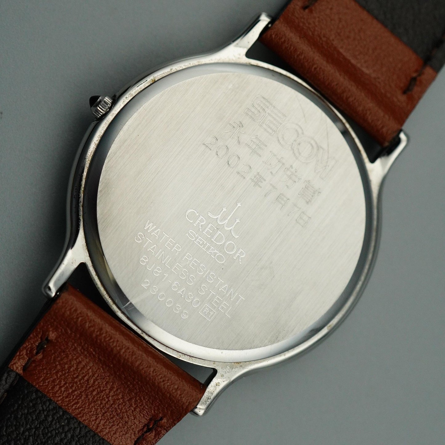 *MINT* Vintage SEIKO CREDOR 8J81-6A30 Quartz Silver Dial Round 32mm Mens Watch