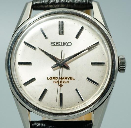 *Exc+5* Vintage 1967 SEIKO LARDMARVEL 5740-8000 AT Silver Round 37mm Mens Watch