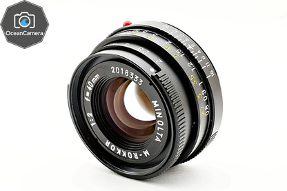 *Top MINT* MINOLTA M Rokkor 40mm F/2 Lens Leica M mount for CL CLE From JAPAN