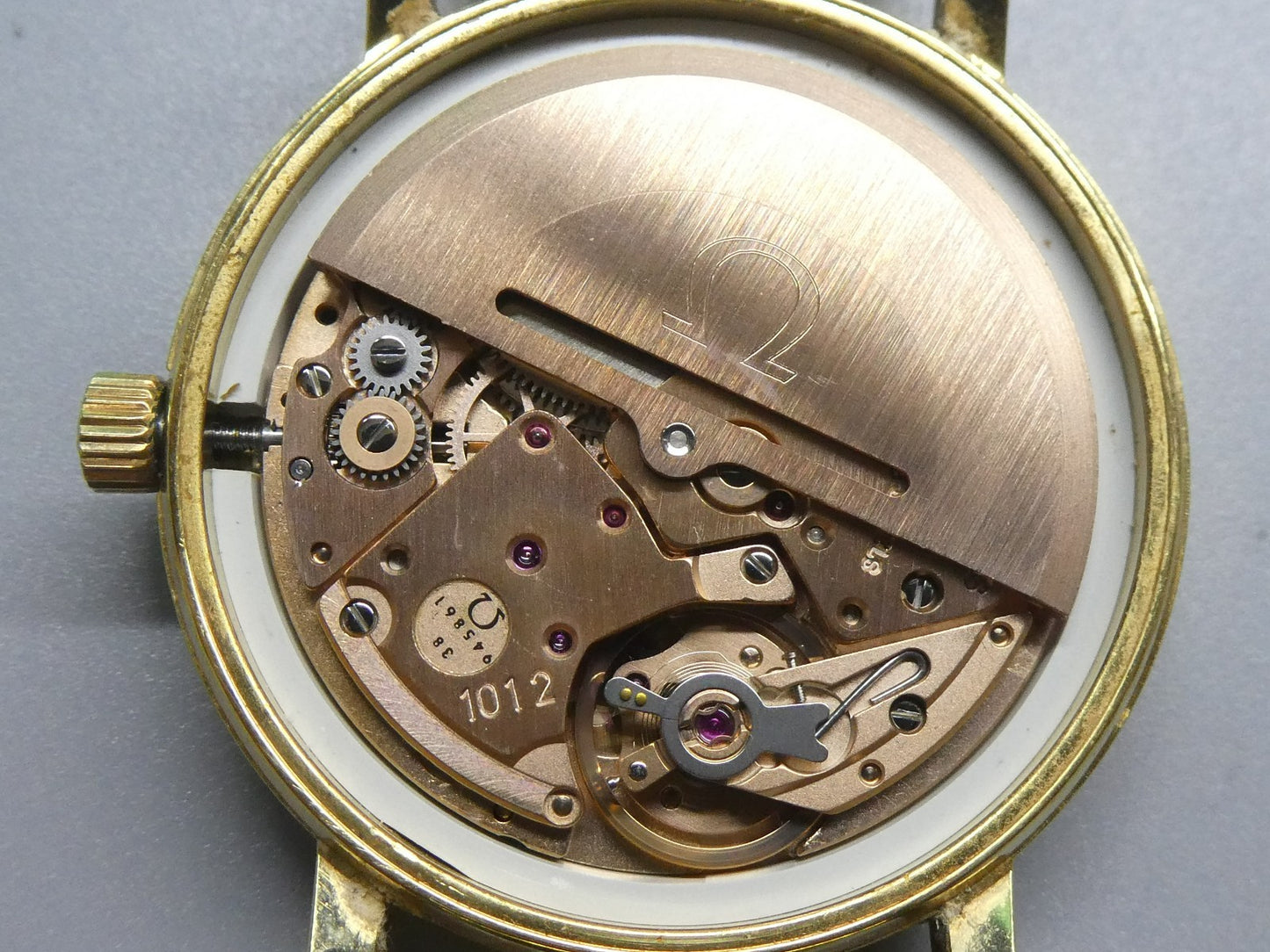 *Exc+5* Vintage 1972 OMEGA Cal.1012 Automatic Gold Dial Round 34mm Mens Watch