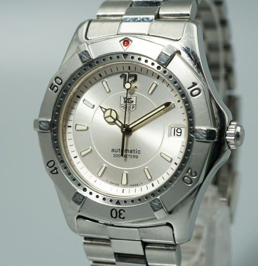 Vintage TAG HEUER 2000 Series Classic WK2116 Automa Silver 39mm Mens Watch