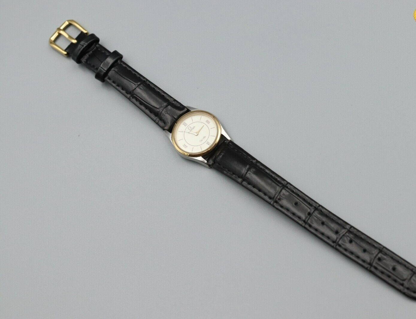 *Exc+5* Vintage OMEGA De Ville Cal.1387 Quartz White Dial Round Women Watch
