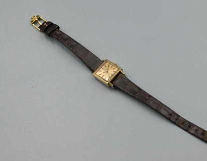*Exc+5* Vintage OMEGA Geneve Cal.1070 Hand Winding Gold Dial Square Women Watch