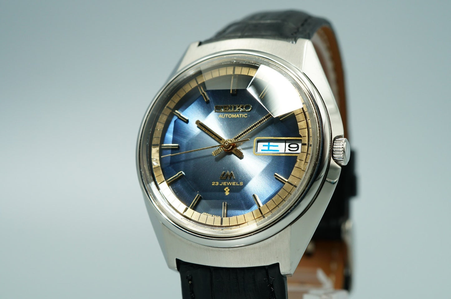 Serviced Vintage 1972 SEIKO Lord Matic 5606-7270 Automatic Blue 35mm Mens Watch