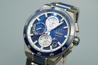 *TOP MINT* SEIKO Astron 5X83-0AA0-1 Solar Blue Round 43mm Mens Watch