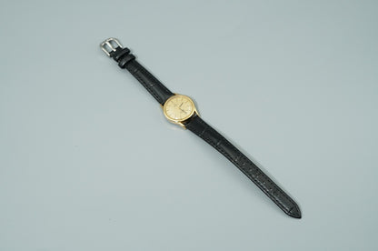 *NEAR MINT* Vintage 1980s OMEGA De Ville Cal.1350 Qz Gold Round 23mm Women Watch