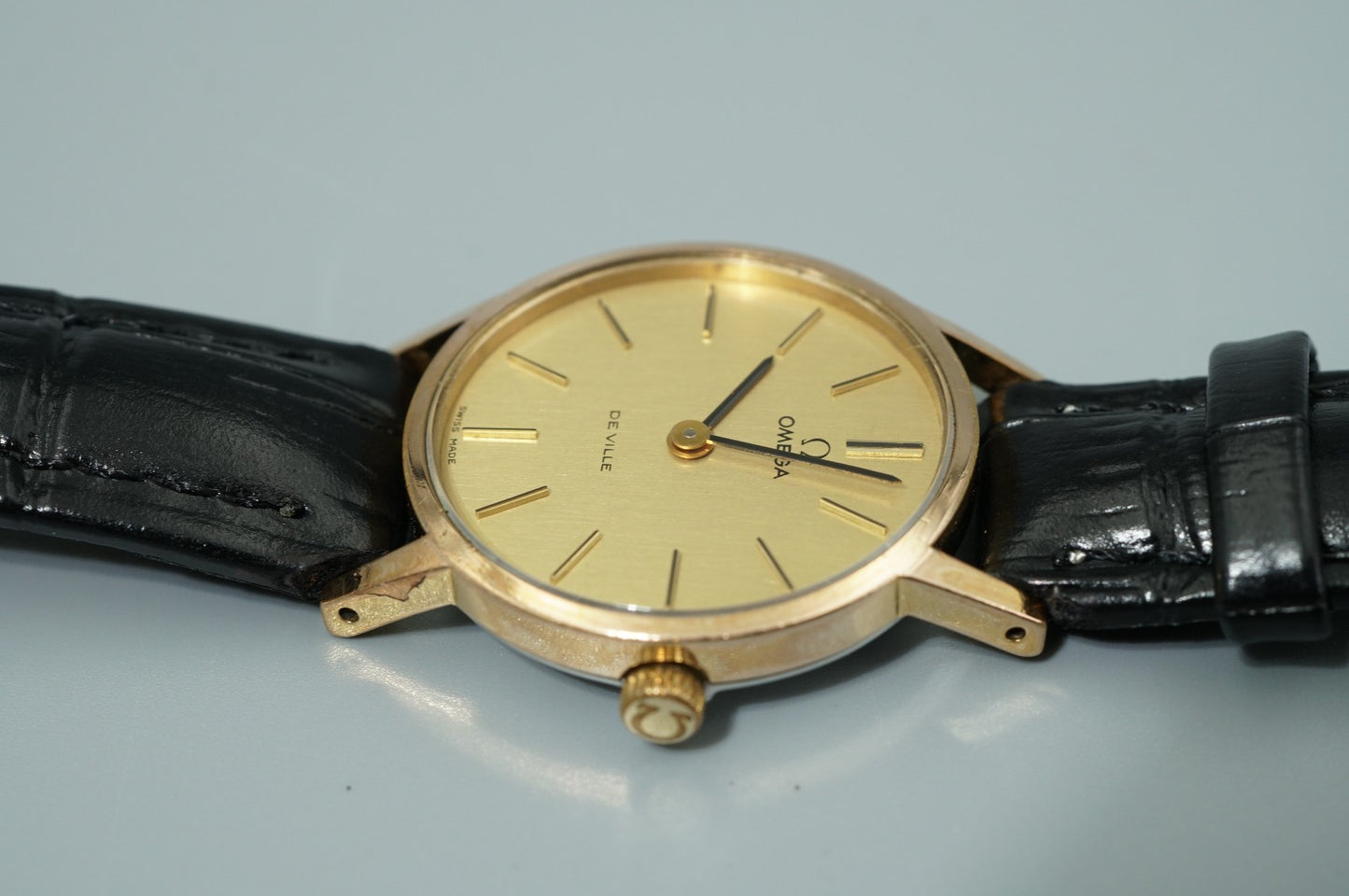 Exc+5 Vintage 1973 OMEGA De Ville Cal.625 Hand Wind Gold Round 24mm Women Watch