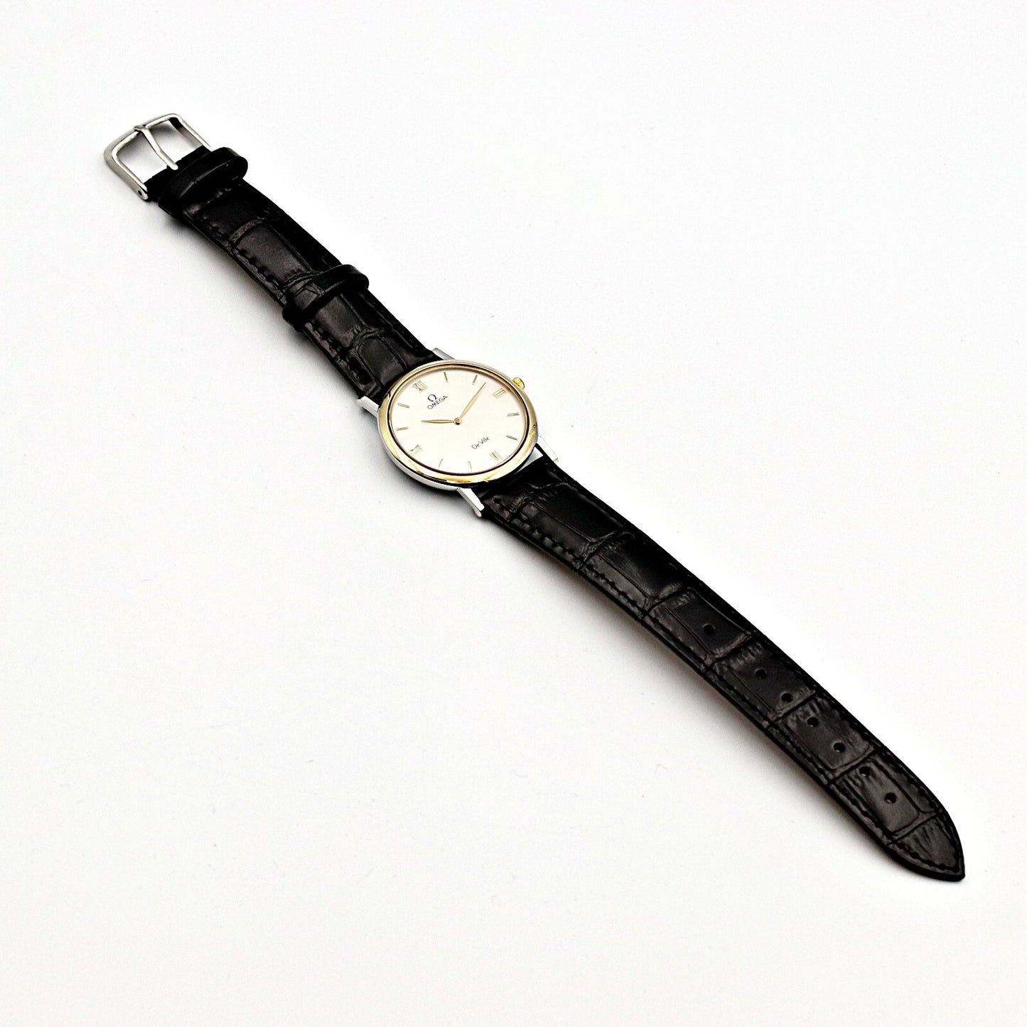*NEAR MINT* Vintage 1990s OMEGA De Ville Cal.1378 Qz Gold Round 33mm Mens Watch