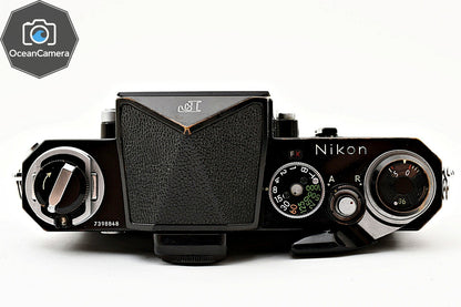 SN739xxxx *Exc+5* Nikon F Eye Level Apollo Black 35mm SLR Film Camera Body JAPAN