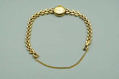 *N MINT* Vintage 1980s SEIKO 8P Diamond 1E20-6050 Qz Gold Round 13mm Women Watch