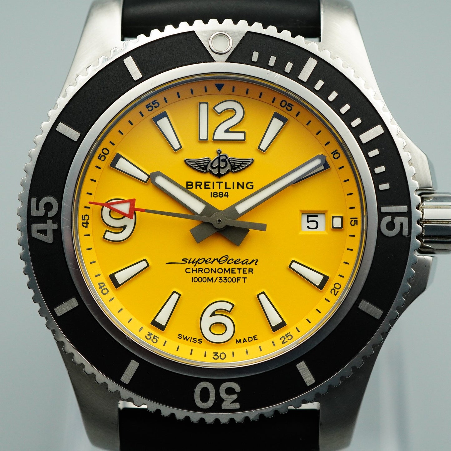 *Exc+5 Box & Paper* BREITLING Superocean A17367 Automatic Yellow 46mm Mens Watch
