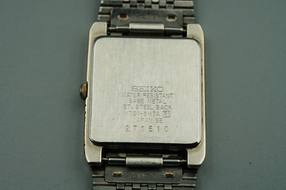 *Exc+5*  SEIKO GALAXY  V701-5H7A Qz Cream Dial Square 23mm Women,Ladies Watch