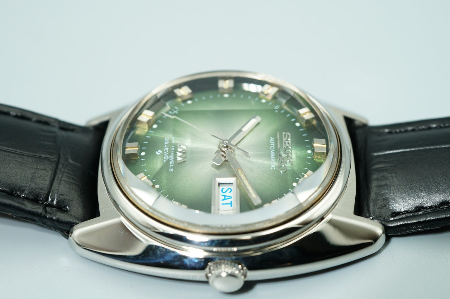Serviced Vintage SEIKO Lord Matic 5606-7230 Automatic Green Dial 35mm Mens Watch