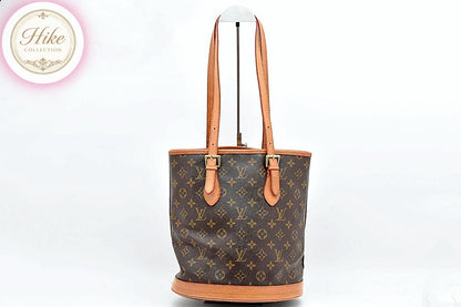 Louis Vuitton Bucket PM Monogram Brown Tote Shoulder Bag M42238 Auth *RANK AB*