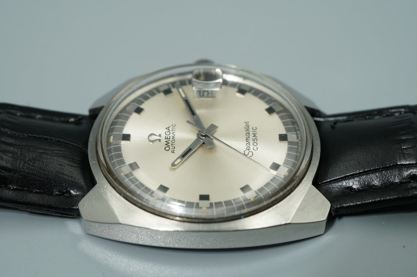 N MINT Vintage 1970s OMEGA Seamaster 166022-TOOL 105 Auto Silver 34mm Mens Watch