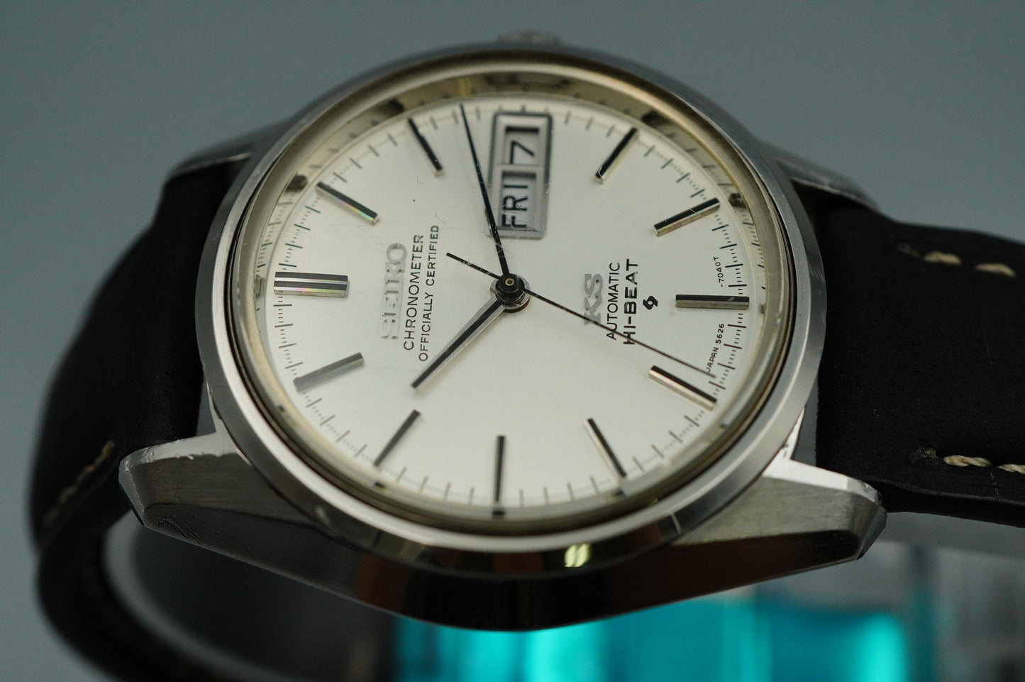 *MINT* Vintage SEIKO KS 5626-7041 Automatic Silver Dial Round 35 mm Mens Watch